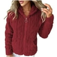 thumbnail image 1 of GigrtiJin Winter Fleece Hooded Jackets for Women Fuzzy Warm Casual Cardigan Coat Full Zip up Outerwear with Pockets, 1 of 9