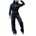 thumbnail image 1 of GigrtiJin Women 2 Piece Sweatsuits Sets Casual Long Sleeve Half Zipper Sweatshirts with Pants Fall Workout Outfits, 1 of 5