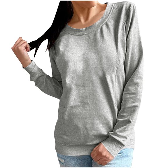 GigrtiJin Women Breastfeeding Sweatshirt Long-Sleeved Double-Side Zipper Nursing Top Casual Loose Comfy Blouse