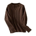 thumbnail image 1 of GigrtiJin Women Cable Knitted Sweaters Casual Long Sleeve Pullover Sweater Tops Trendy Solid Color Knit Blouses, 1 of 3