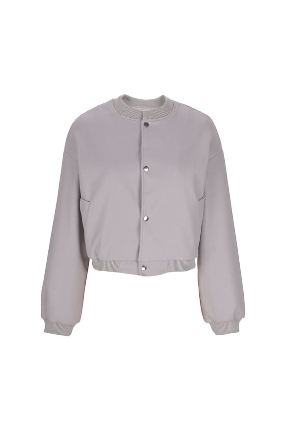 Women Casual Pullover Jacket Gray Button Down Long Sleeve Outcoat Lightweight Comfy Outwear