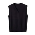 thumbnail image 1 of GigrtiJin Women Casual Sweater Vest V-Neck Plus Size Sleeveless Sweater Tops Knitted Pullover Solid Color Sweaters Vest, 1 of 7