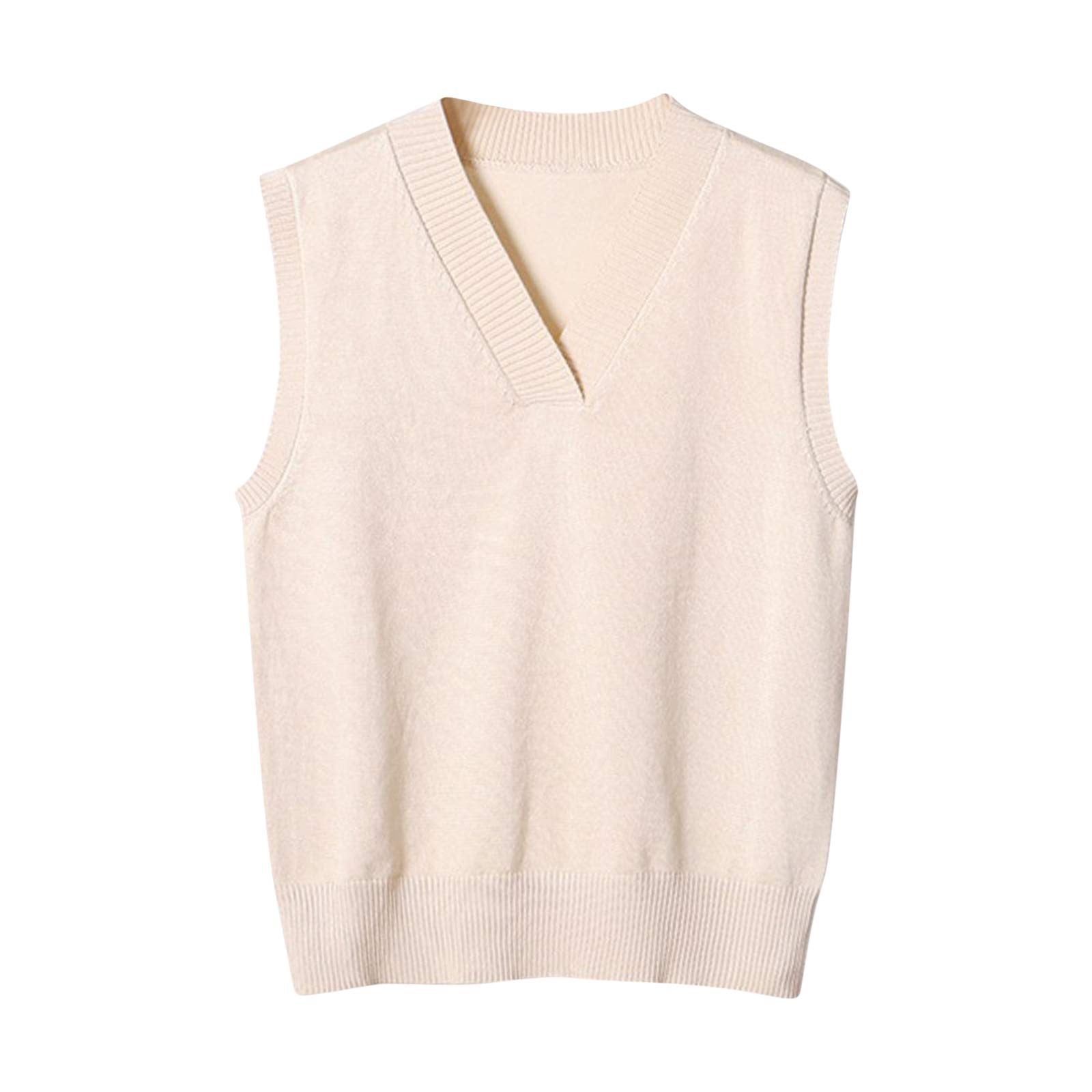 High Neck Solid Color Sleeveless Sweater Vest