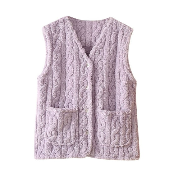 GigrtiJin Women Fleece Lightweight Vest Fall Winter Sleeveless Warm Button down Fuzzy Jacket Outerwear Fashion Coat