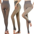thumbnail image 1 of GigrtiJin Women Fleece Lined Tights Crotch One Seam Line Warm Sheer Pantyhose Translucent Thermal Thick Tights Leggings, 1 of 4