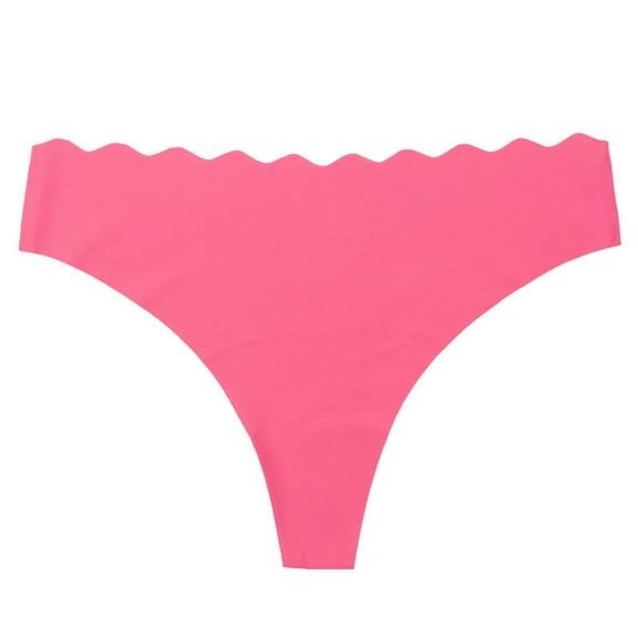 GigrtiJin Women Hipster Breathable Panties Solid Color Mid Waist Seamless Invisible Underpants Wave Edge Sweatproof Underwear