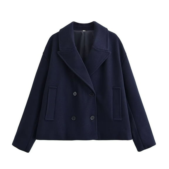 GigrtiJin Women Jacket Solid Color Lapel Button Long Sleeve Outwear with Pocket Fall Winter Trendy Casual Outcoat