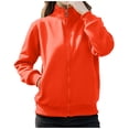 thumbnail image 1 of GigrtiJin Women Plus Size Sweatshirts Coat Long Sleeve Solid Color Thin Casual Collar Zip up Sweatshirts with Pockets, 1 of 5