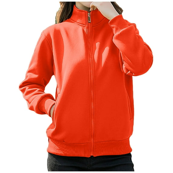 GigrtiJin Women Plus Size Sweatshirts Coat Long Sleeve Solid Color Thin Casual Collar Zip up Sweatshirts with Pockets