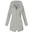 thumbnail image 1 of GigrtiJin Women Raincoat with Hood Waterproof Windproof Zip up Rain Jacket Trench Outwear Drawstring Coat with Pocket, 1 of 5