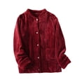 thumbnail image 1 of GigrtiJin Women Ribbed Sleeping Tunic Solid Color Stand Collar Long Sleeve Button Nightwear with Pocket Winter Flannel Thermal Pajama, 1 of 3