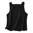 thumbnail image 1 of GigrtiJin Women Summer Cotton Linen Tank Top Sleeveless Square Neck Tees Shirt Elegant Solid Lightweight Comfy Blouse, 1 of 7