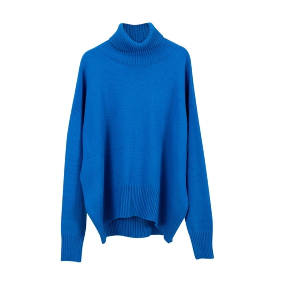 GigrtiJin Women Turtleneck Knit Sweater Oversized Long Sleeved Solid Color Sweater Tops Casual Comfy Loose Blouse
