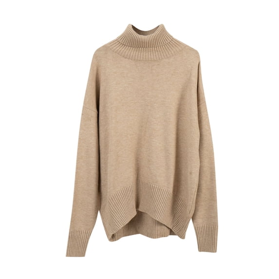 GigrtiJin Women Turtleneck Knit Sweater Oversized Long Sleeved Solid Color Sweater Tops Casual Comfy Loose Blouse