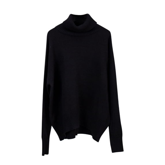GigrtiJin Women Turtleneck Knit Sweater Oversized Long Sleeved Solid Color Sweater Tops Casual Comfy Loose Blouse