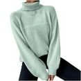 thumbnail image 1 of GigrtiJin Women Turtleneck Sweaters Solid Color Casual Long Sleeves Pullover Sweater Tops Casual Warm Comfy Blouse, 1 of 6