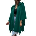thumbnail image 1 of GigrtiJin Women Wool Cape Coat Long Sleeve Open Front Cardigan Jacket Casual Lapel Outerwear Plus Size Trench Jacket, 1 of 6