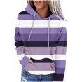 thumbnail image 1 of GigrtiJin Women's Striped Hooded Sweatshirt Long Sleeves Casual Pullover Loose Sweatshirts Tops with Pockets, 1 of 6