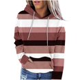 thumbnail image 1 of GigrtiJin Women's Striped Hooded Sweatshirt Long Sleeves Casual Pullover Loose Sweatshirts Tops with Pockets, 1 of 6