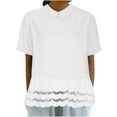 thumbnail image 1 of GigrtiJin Women's Summer Tops Short Sleeve Solid Color Lace Blouse Casual Ruffle Hem Eyelet Loose Shirts, 1 of 6