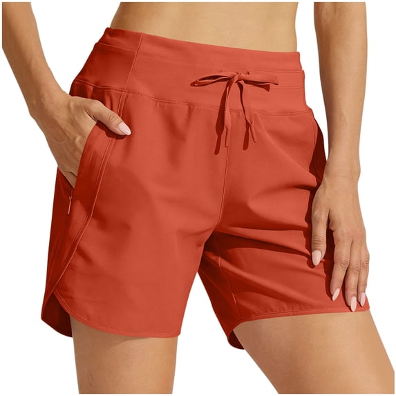 GigrtiJin Women's Athletic Shorts Quick Dry Elastic High Waisted Shorts Running Gym Yoga Lightweight Shorts with Pockets