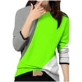 thumbnail image 1 of GigrtiJin Women's Basic Colorblock Tops Round Neck Long Sleeves Casual Loose Blouse Comfy Pullover Fall Shirts, 1 of 5
