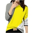thumbnail image 1 of GigrtiJin Women's Basic Colorblock Tops Round Neck Long Sleeves Casual Loose Blouse Comfy Pullover Fall Shirts, 1 of 5