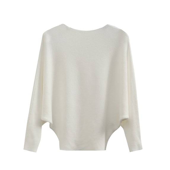 GigrtiJin Women's Boat Neck Sweaters Long Sleeves Knitted Pullover Sweater Tops Comfy Solid Color Loose Blouse
