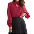 thumbnail image 1 of GigrtiJin Women's Button down Shirts Classic Solid Color Dress Shirt Work Business Casual Long Sleeve Blouse Tops, 1 of 7