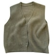 thumbnail image 1 of GigrtiJin Women's Casual Knitted Vest Sleeveless V-Neck Button down Sweater Tops Solid Color Cardigan Blouses, 1 of 3