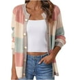 thumbnail image 1 of GigrtiJin Women's Color Block Cardigan Sweaters Long Sleeve Knitted Button down Tops Outwear Loose Cozy Blouses, 1 of 2