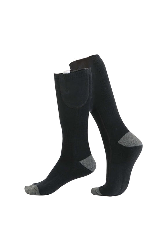 Women's Cotton Electric Heated Socks Solid Color Unisex Sport Mid Calf Socks Winter Thermal Snow Socks