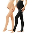 thumbnail image 1 of GigrtiJin Women's Fleece Pregnancy Ankle Pants Solid Color Over Belly Straight Leg Leggings Maternity Gym Thermal Tights Pants 2 Pack, 1 of 3
