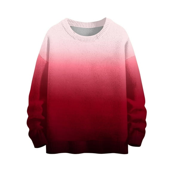 GigrtiJin Women's Gradient Sweatshirt Plus Size Long Sleeves Crew Neck Sweatshirts Comfy Loose Pullover Blouse Top