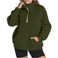 thumbnail image 1 of GigrtiJin Women's Half Zipper Hooded Sweatshirt Long Sleeve Loose Casual Fashion Solid Color Pullover Sweatshirts, 1 of 7