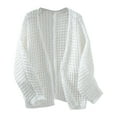 thumbnail image 1 of GigrtiJin Women's Hollow out Cardigan Sweater Lightweight Open Front Long Sleeve Crochet Solid Loose Sweaters, 1 of 3