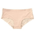 thumbnail image 1 of GigrtiJin Women's Invisible Underwear Solid Color Mid Waist Seamless No Show Wave Edge Briefs Daily Hipster Panties, 1 of 7