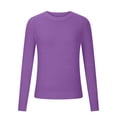 thumbnail image 1 of GigrtiJin Women's Knitted Pullover Sweater Solid Color Round Neck Long Sleeved Sweater Top Comfy Warm Loose Blouse, 1 of 5