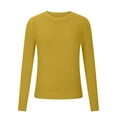 thumbnail image 1 of GigrtiJin Women's Knitted Pullover Sweater Solid Color Round Neck Long Sleeved Sweater Top Comfy Warm Loose Blouse, 1 of 5