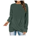 thumbnail image 1 of GigrtiJin Women's Long Sleeve Tunic Tops Fall Winter Casual Solid Color Crewneck T-Shirts Comfy Loose Top Tee Blouse, 1 of 5