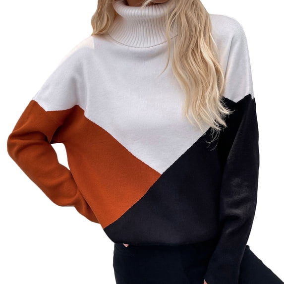 GigrtiJin Women's Long Sleeved Pullover Sweaters Fashion Casual Turtleneck Loose Comfy Soft Knitted Sweater Tops