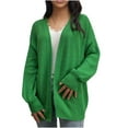 thumbnail image 1 of GigrtiJin Women's Long Sleeves Cardigan Sweater Casual Plus Size Solid Color Loose Knitted Sweater Jacket, 1 of 3