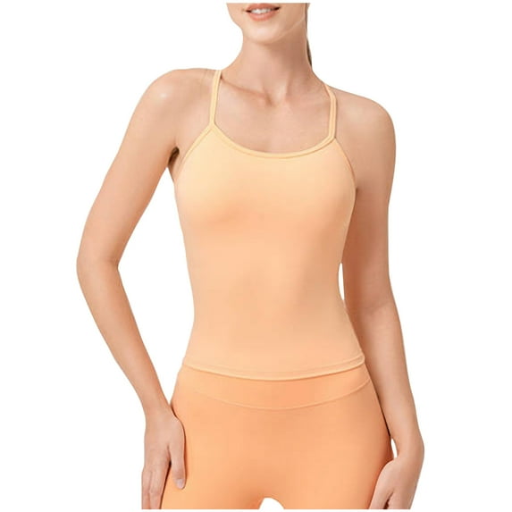 GigrtiJin Women's Open Back Workout Tank Top with Built in Bra Athletic Racerback Slim Gym Yoga Camisole Tops