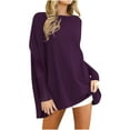 thumbnail image 1 of GigrtiJin Women's Plus Size Shirts Long Sleeves Round Neck Pullover Blouses Casual Solid Color Loose Tunic Tops, 1 of 7