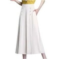 thumbnail image 1 of GigrtiJin Women's Plus Size Wide Leg Trousers Elastic High Waist Buttons Decor Pants Fashion Casual Pants with Pockets, 1 of 4