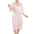 thumbnail image 1 of GigrtiJin Women's Satin Robe Short Sleeves V Neck Pajamas with Pockets Casual Comfy Thin Solid Color Pajama, 1 of 5
