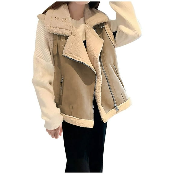 GigrtiJin Women's Sherpa Lined Leather Vest Jacket Fall Winter Zip up Sleeveless Warm Comfy Coat with Pockets
