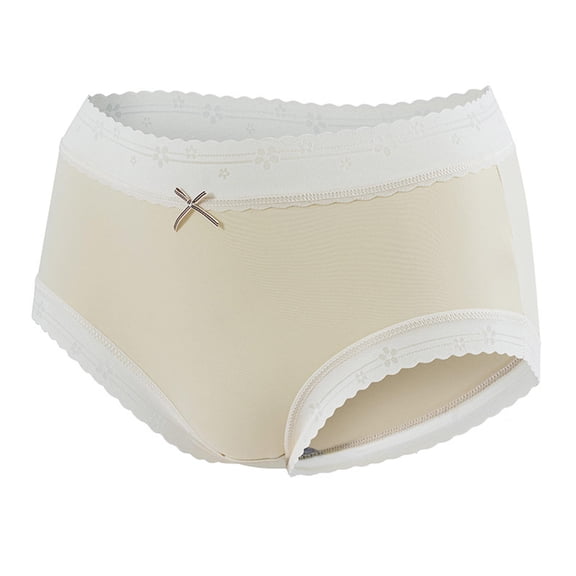 GigrtiJin Women's Sport Sweatproof Underwear Solid Color Wave Edge Seamless No Show Cotton Underpants Breathable Comfy Briefs