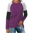 thumbnail image 1 of GigrtiJin Women's Striped Color Block Tops Casual Long Sleeves Crew Neck Blouses Fall Fashion Loose Shirts, 1 of 9