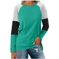 thumbnail image 1 of GigrtiJin Women's Striped Color Block Tops Casual Long Sleeves Crew Neck Blouses Fall Fashion Loose Shirts, 1 of 9